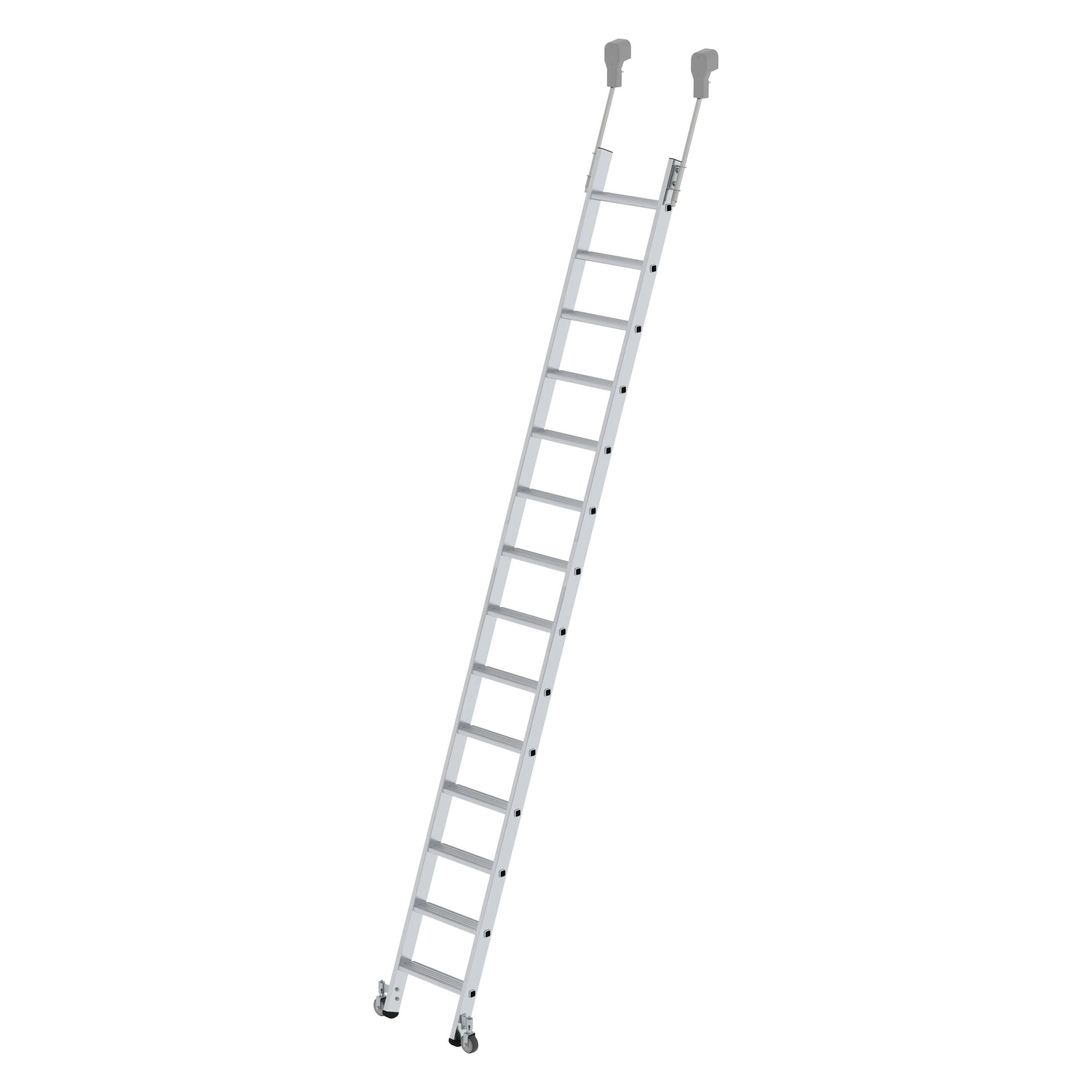 Munk Stufen-Regalleiter fahrbar 14 Stufen (Regalleiter, 369 cm) (041414)