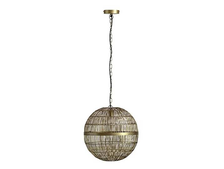 GLOBO LIGHTING Pendellampe Hängeleuchte Wohnzimmerlampe Geflecht Flurleuchte altmessing D 40 cm