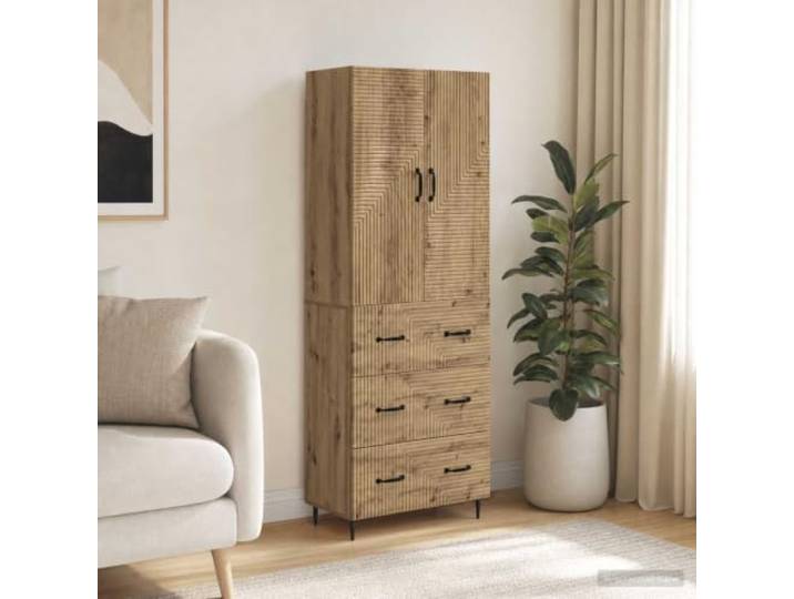 VIHHQGC Aufbewahrungsschrank Set 2 STK 66 x 34,5 x 90 cm Holzwerkstoff Freistehend, verstellbare Einlegeböden, robustes Material, pflegeleichte Oberfläche, vielseitig nutzbar