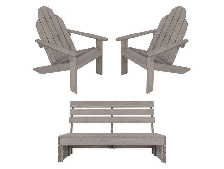 Ml-Design Gartenmöbel, Grau, Holz, Gartenmöbel, Gartengarnituren, Gartenmöbel-Sets