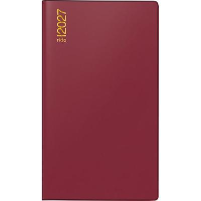 rido/idé 7012112297 Taschenkalender Mod. TM 15 2027 A6, Kunststoff, bordeaux