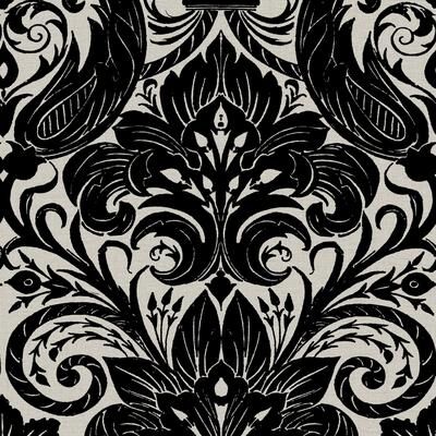 Galerie Wallcoverings Llewelyn-Bowen Off The Wall Damask Sauvage Flocked Non-woven Wallpaper Roll