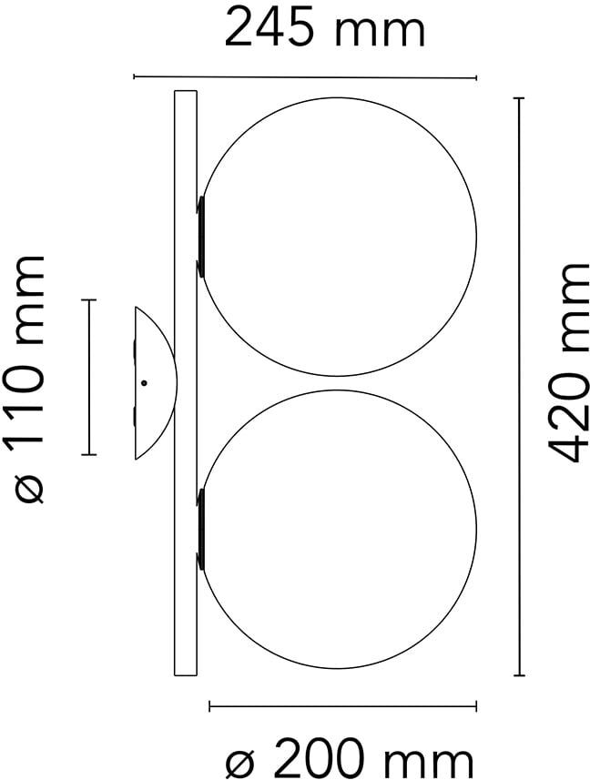 Flos IC C/W1 Double Wandleuchte / Deckenleuchte (schwarz) schwarz