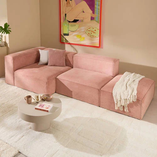NOUS Living hoekbank Igor links - roze