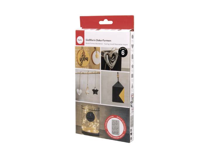 Silikon-Giessform Deko-Formen, 14,5x26x1cm, 6 Formen, Box 1Stück