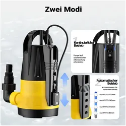 Wiltec, Wasserpumpe, Tauchpumpe mit Sensor 750W Tiefbrunnenpumpe 13000l/h Wasserpumpe Pumpe (Klarwasserpumpe)