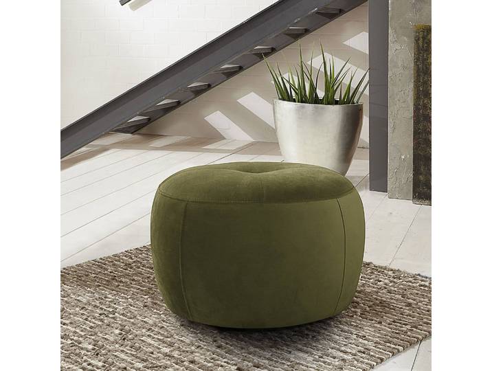 Polsterhocker Monteux 63 x 63cm Grün Samt Ravi: Olivgrün