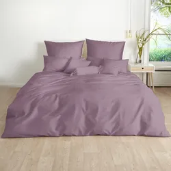 Traumschlaf Uni Mako-Satin Bettwäsche, Bettbezüge und Kissenbezüge einzeln Restposten Bettbezug einzeln 240x220 cm | holunder - lila