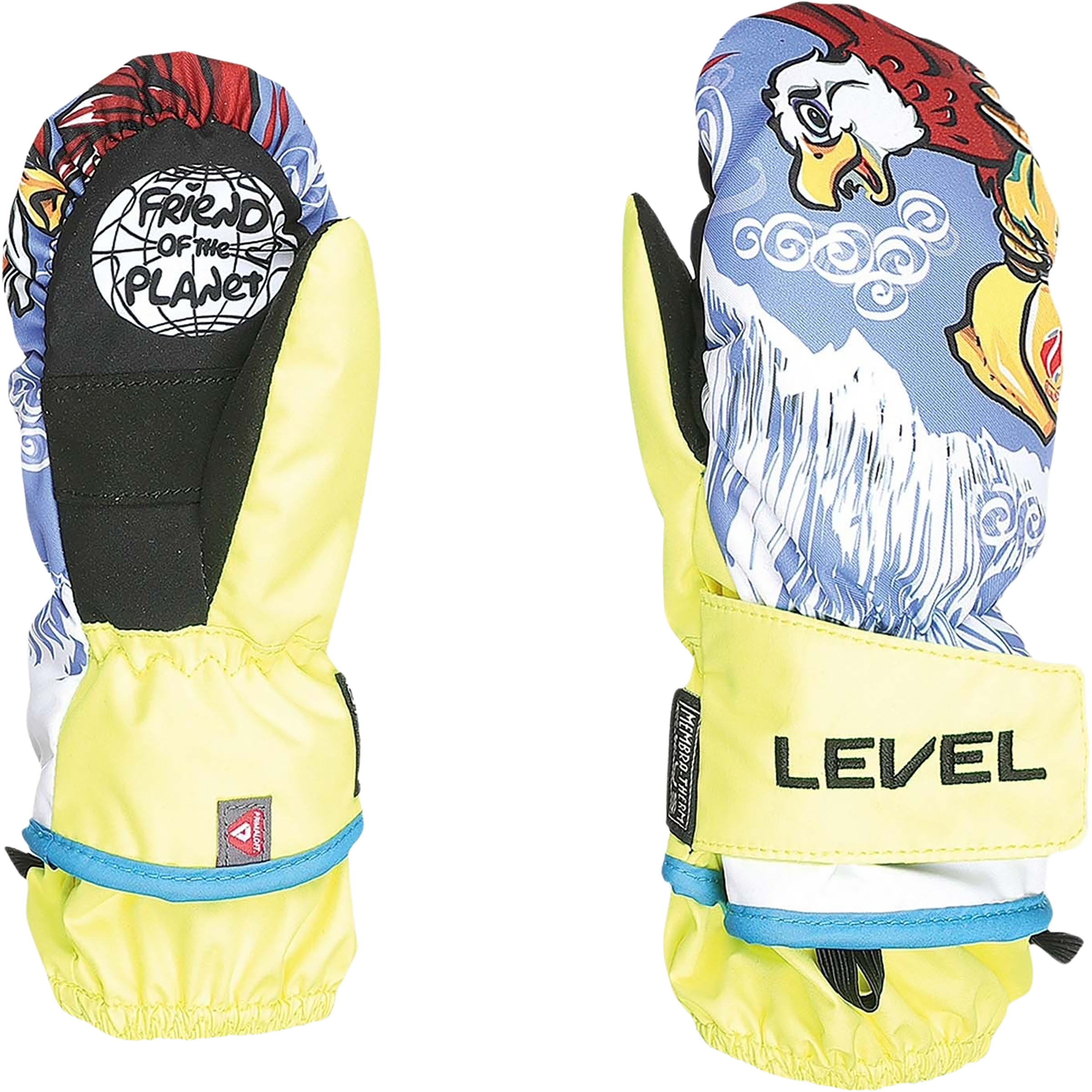 Level Animal Kinder Skihandschuhe gelb Größe S Skifahren | Lifestyle Wasserdicht Wasserabweisend