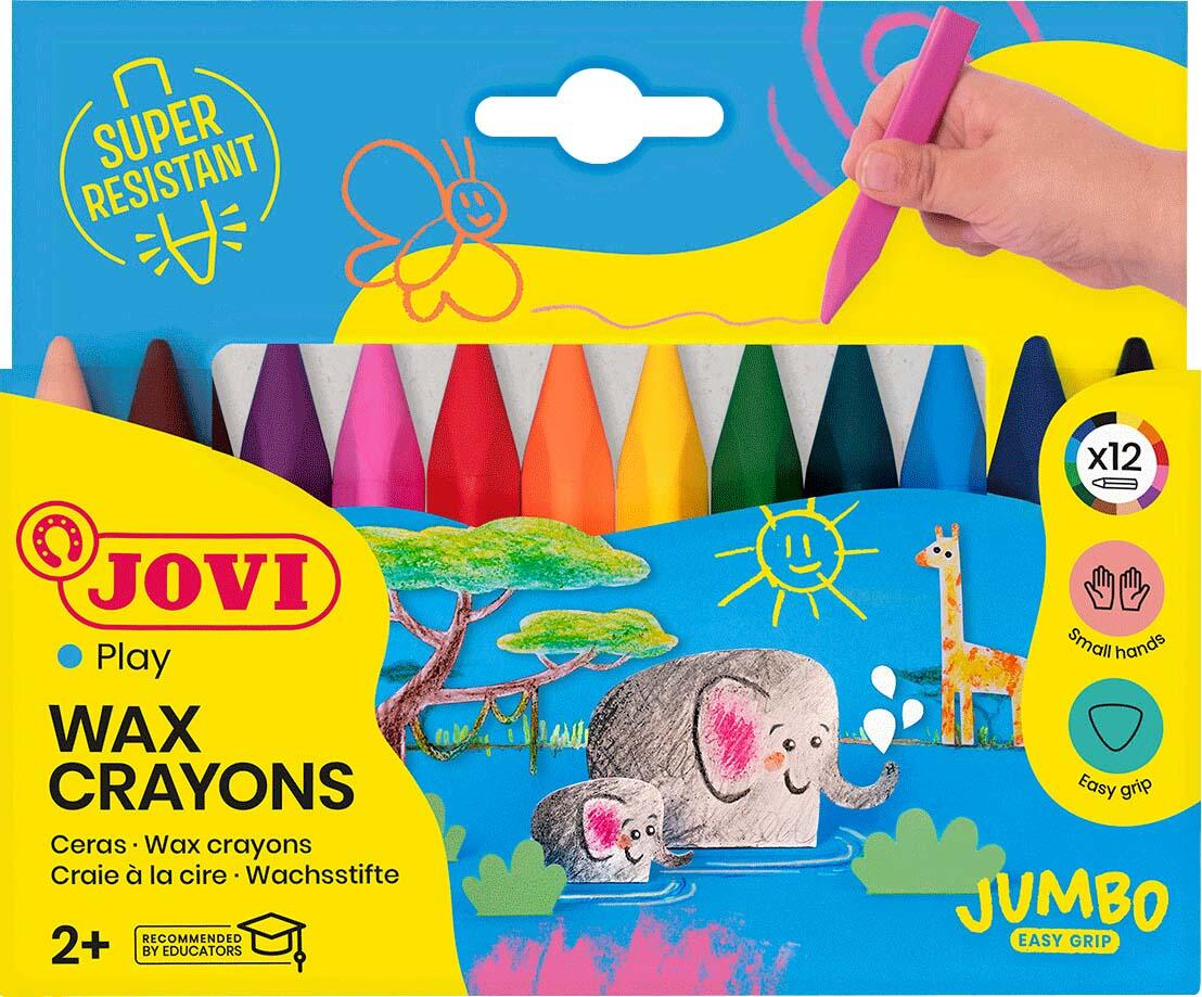 JOVI Wachsmalstifte Jumbo Easy Grip, 12 Stifte 973/12