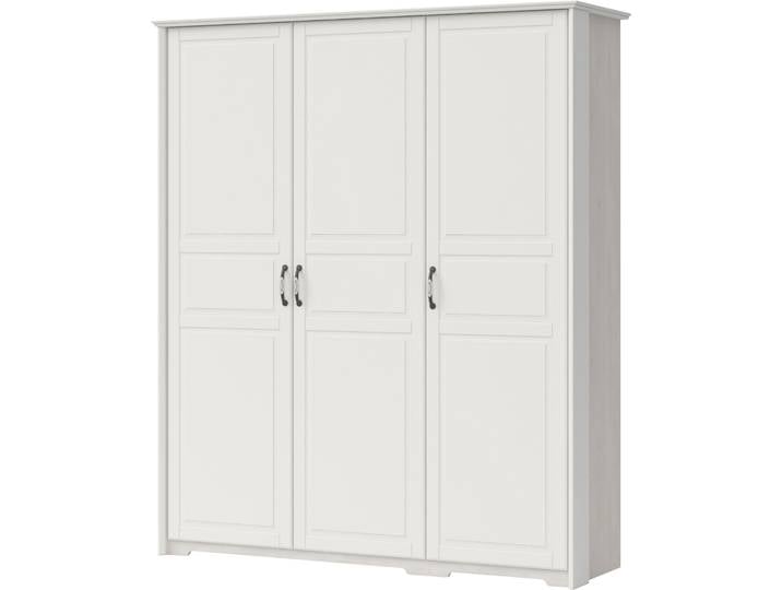 Kleiderschrank, Weiß, 191x224x58 cm, MDF & Spanplatte, Drehtüren, Klassisch, Home-affaire