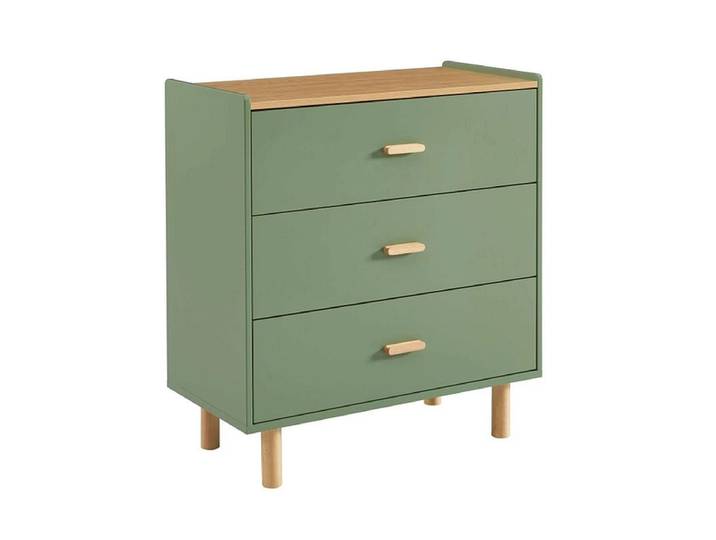 Kommode BAÏTA AURA 3 Schubladen 40x80x86.5cm grün melamin