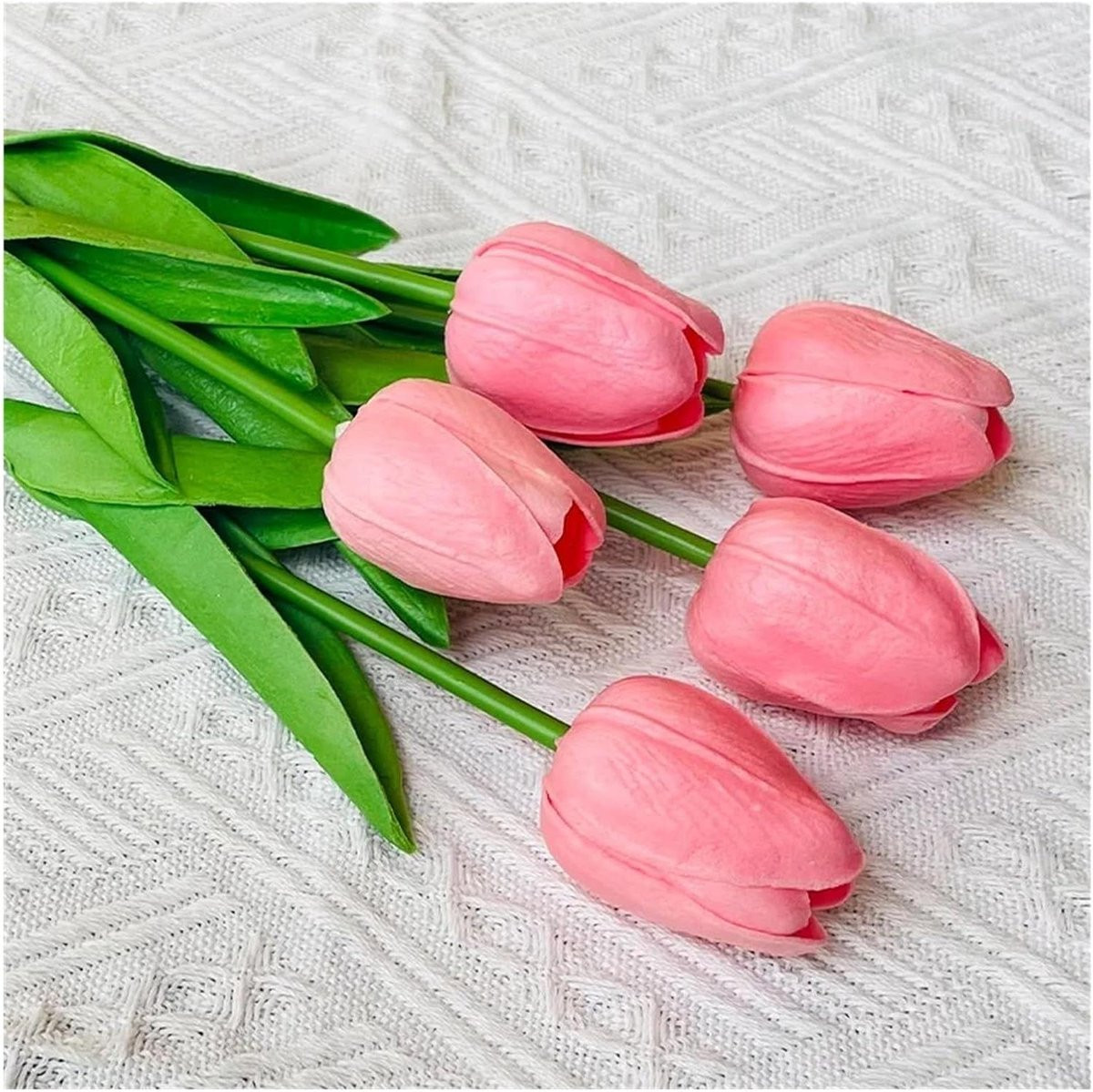 Set van 3 roze kunsttulpen voor decoratie