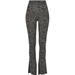 Urban Classics, Damen, Tights, Ladies High Waist Zebra Boot Cut Leggings - 14105 (S), Grau