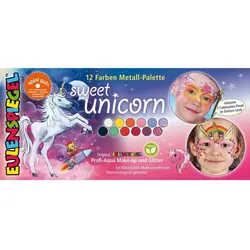Eulenspiegel 12 Farben 2 Glitzer Metall-Palette Sweet Unicorn
