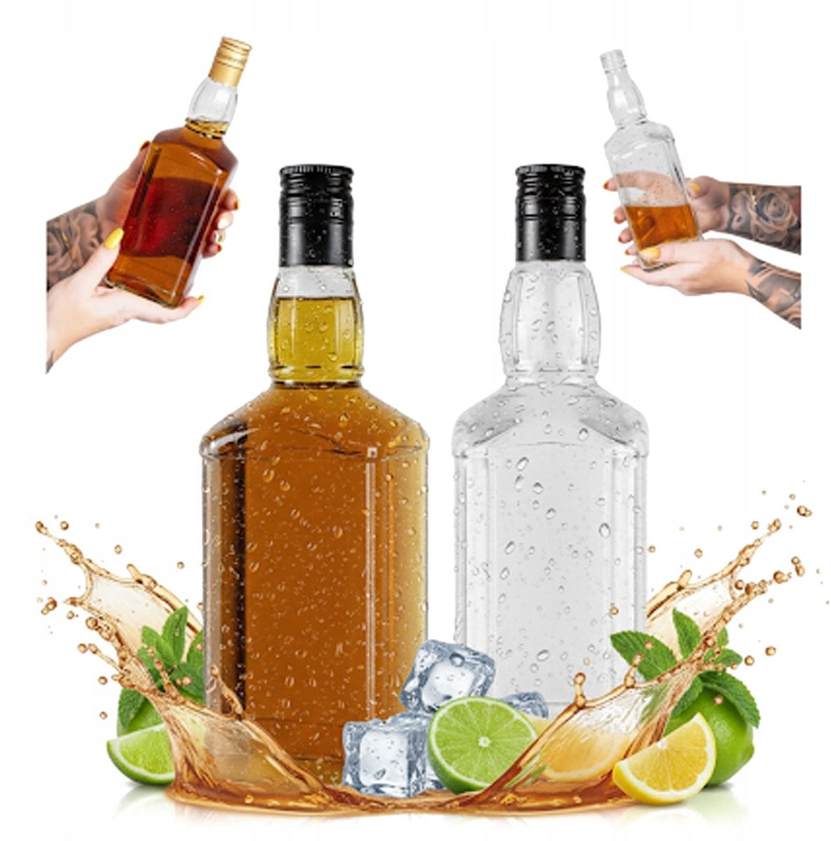 Bimberek Daniels Serie Decoratieve Fles voor Whisky & Brandy - 500ml - Grub Glas