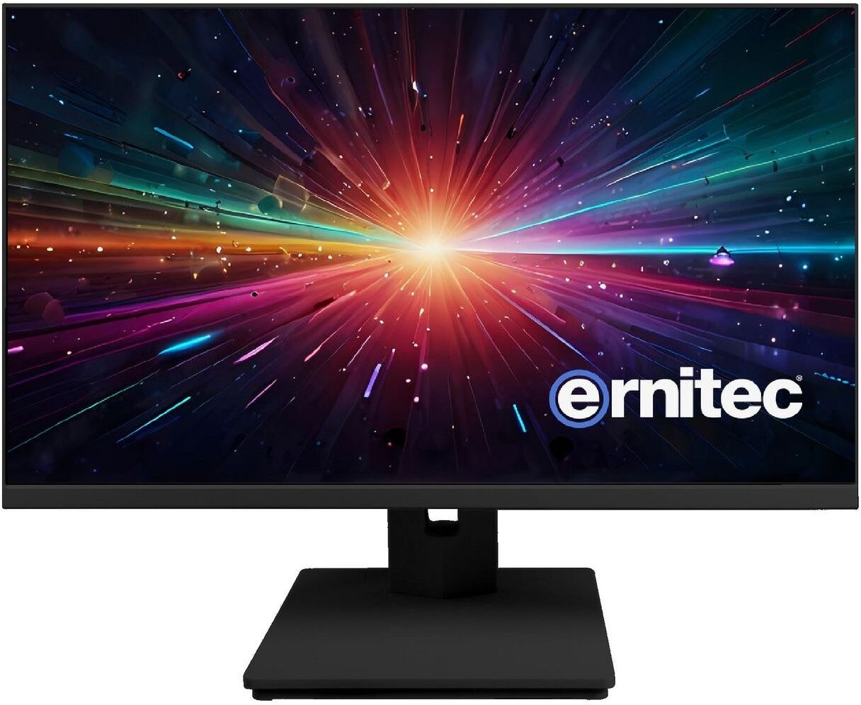 Ernitec 27" Frameless 24/7 Surveillance Monitor 1080p, HDMI 2.0, VGA, DisplayPort 1.4, Speakers - Black