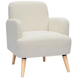 Skandinavischer Sessel mit Woll-Effekt und Holz ISKO