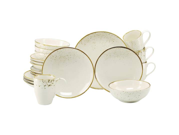 Creatable Kombiservice Nature Collection, Creme, Keramik, 20-teilig, 300 ml,400 ml, stapelbar, Essen & Trinken, Geschirr, Geschirr-Sets, Kombiservice