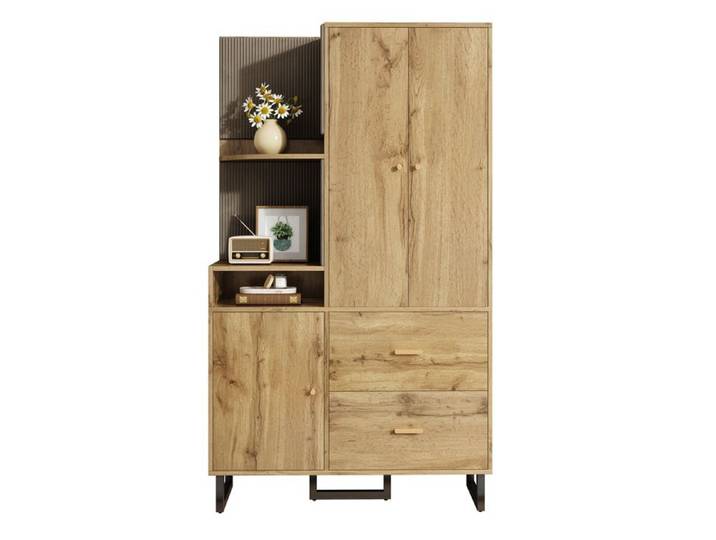 Garde-robes compactes armoire à couloir armoire à chaussures avec panneaux rembourrés (L x H x H): 110x186x38 cm
