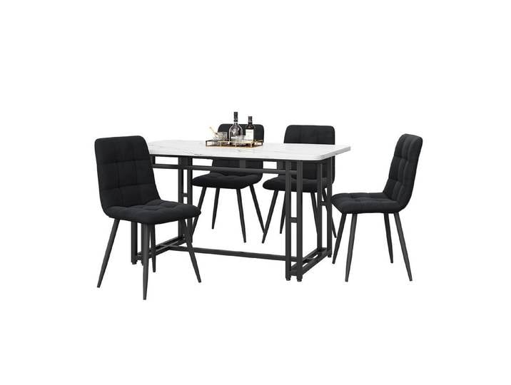 OKWISH Essgruppe Ein Tisch und vier Stühle, (Die Länge und Breite des Esstisches betragen 120 x 70 cm, 5-tlg), Küchentisch Set Esszimmerstuhl
