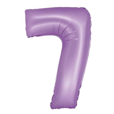 XL Folienballon lavendel Zahl 7