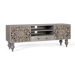 TV Sideboard Fernsehschrank im Vintage Look in Grau