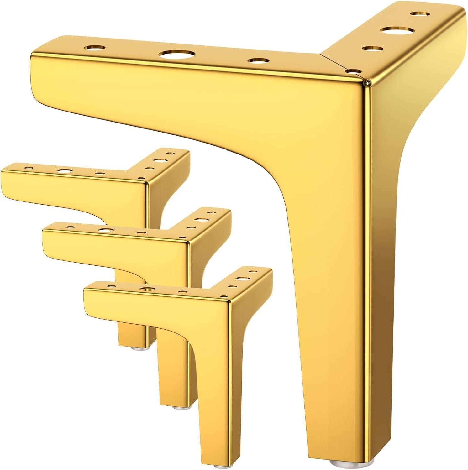 Set van 4 gouden meubelpoten van 17 cm