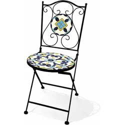 Mojawo, Gartenstühle, Mosaik Klappstuhl Balkonstuhl Bistrostuhl mediterranes Design