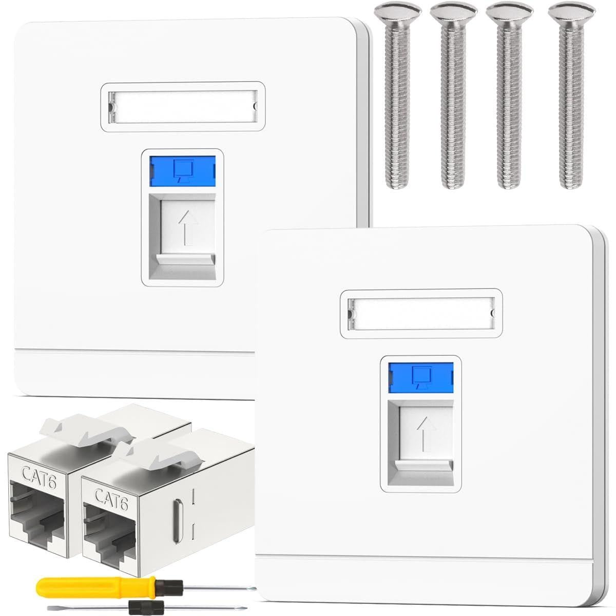 Selius Ethernet RJ45 Faceplate CAT6 Gigabit LAN-kabel wandcontactdoos