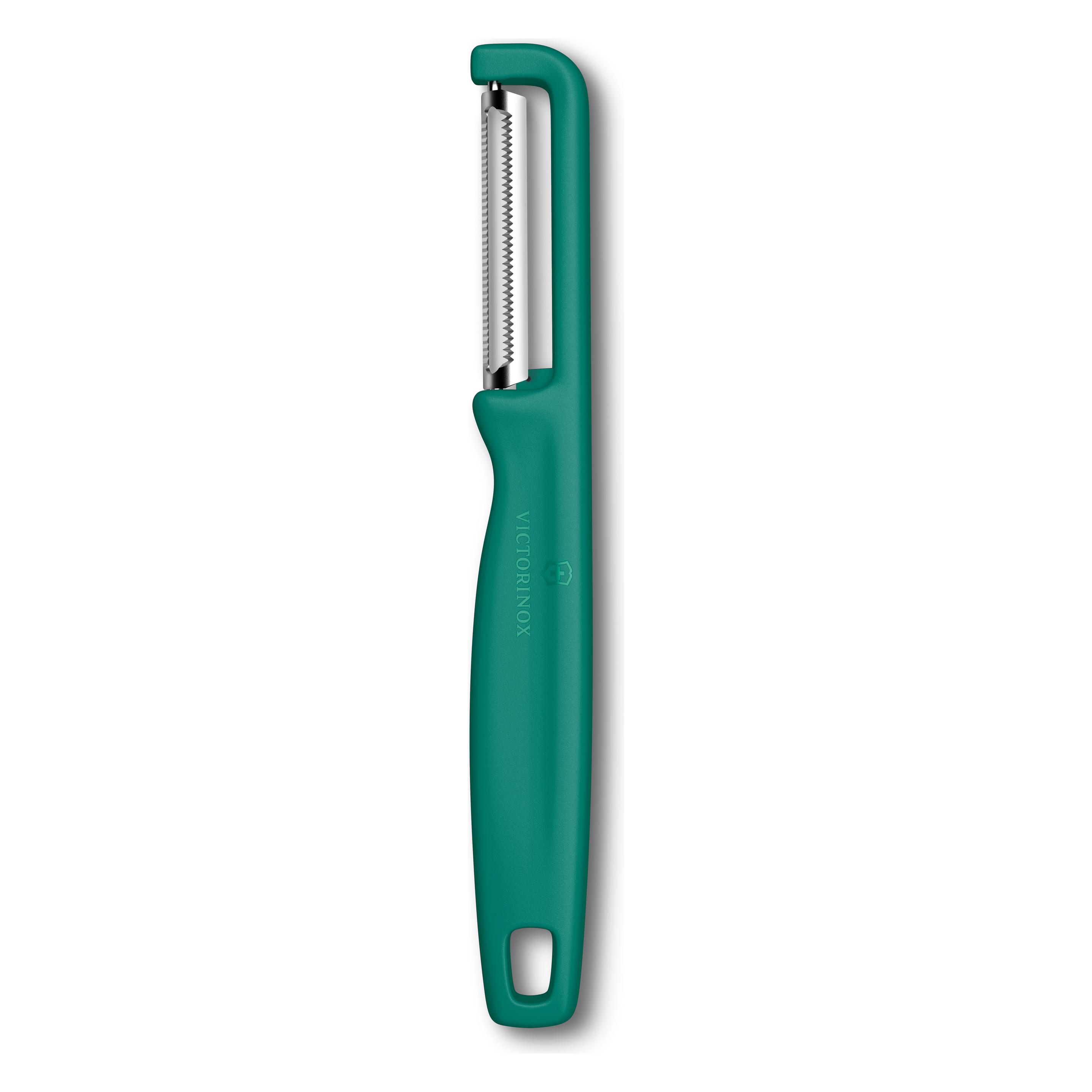 Victorinox Iota Sparschäler, gezahnt, zweischneidig, grün (6.0943.4)