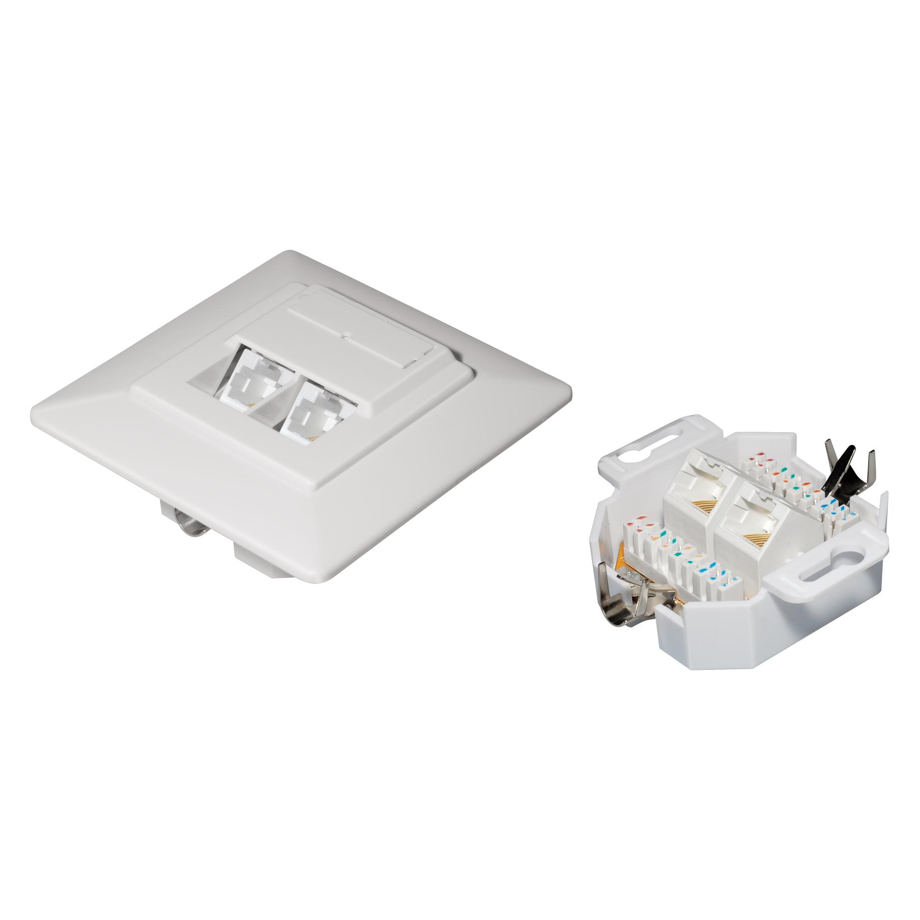 Maxtrack 2 x RJ45 Steckdose, UTP, CAT 6A (Netzwerk Kupplung) (TD 18 U)
