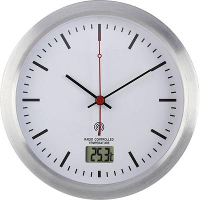 Renkforce E1003R Funk Wanduhr 17cm x 60mm Silber Badezimmer-/Feuchtraum geeignet
