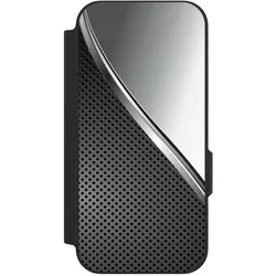Nivocase Klapphülle für Google Pixel 9a Handyhülle aus Kunst Leder NIVOflip schwarz Carbon Metall Stahl (Google Pixel 9a), Smartphone Hülle, Schwarz