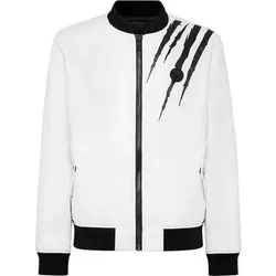 PLEIN SPORT Bomberjacke SCRATCH, Größe S in Weiß 01
