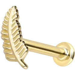 14 Karat Gold Labret mit Innengewinde FEDER