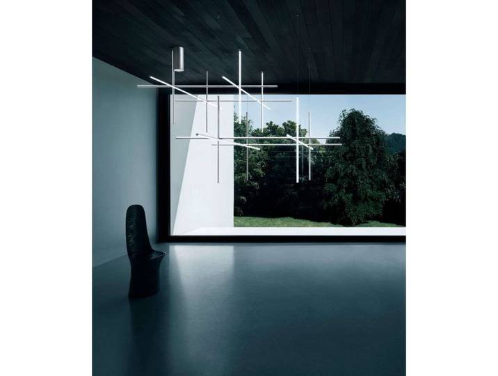 Coordinates S4 Pendelleuchte Moon Grey - Flos - Wohnzimmer - Aluminium