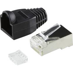 LogiLink MP0022 RJ45-Steckverbinder CAT 6, geschirmt MP0022 Stecker, gerade Pole: 8P8C Polzahl Sensoren 8P8C Schwarz 100 St.
