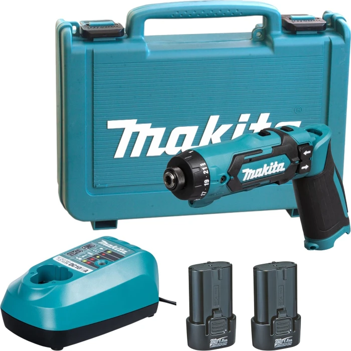 makita DF012DSE Akku-Bohrschrauber 7,2 V, mit 2 Akkus