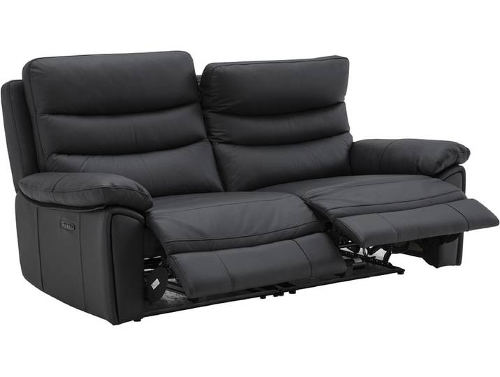 3er Sofa ROMA Echtleder schwarz