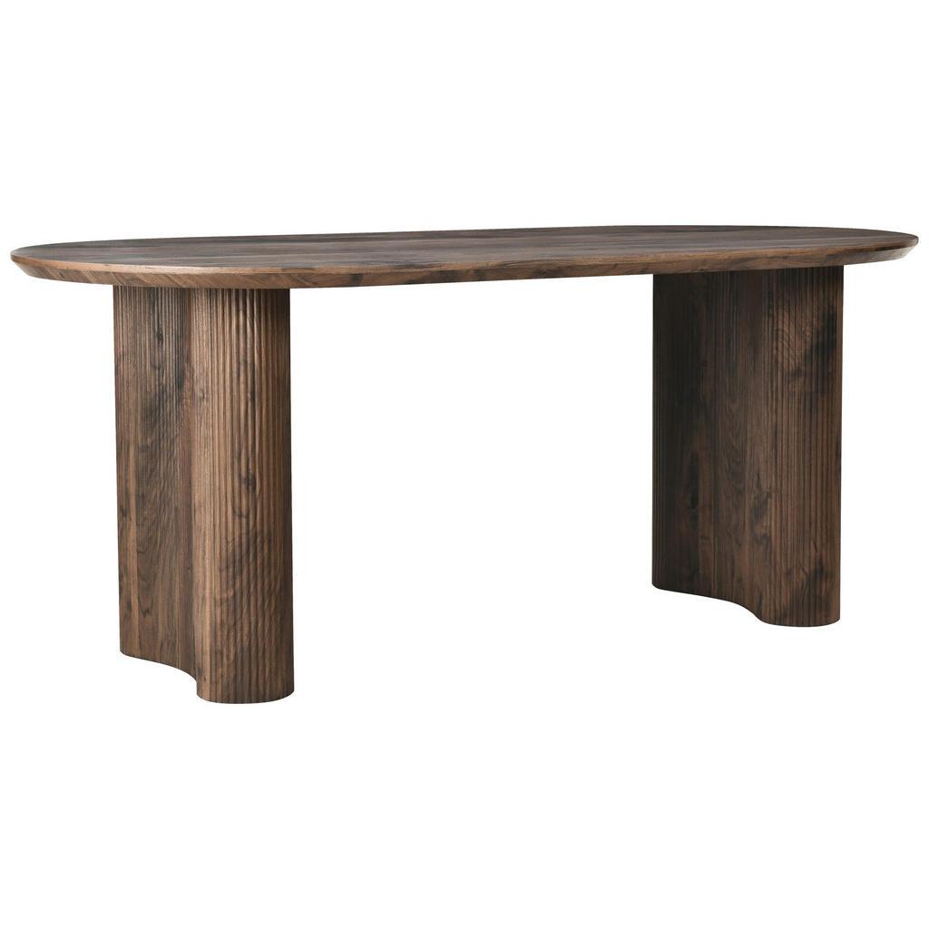 Livetastic Esstisch , Walnussfarben , Holzwerkstoff , oval , würfelförmig , 90x75x180 cm , Esszimmer, Esstische, Esstische