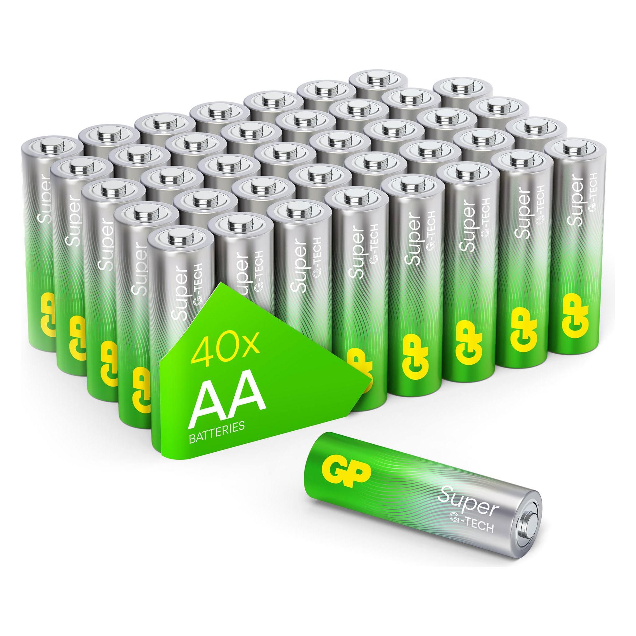 GP Batteries 1x40 GP Super Alkaline AA Mignon Batterien PET Box (40 Stk., AA) (03015AB40)