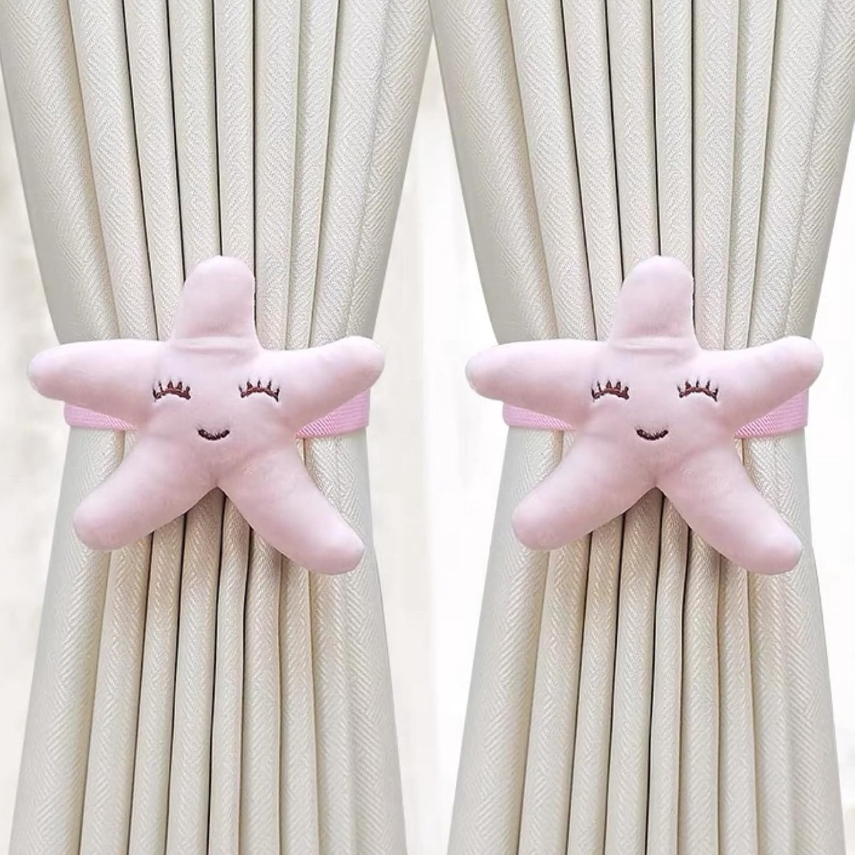 2 stuks Gordijn Clips met Schattig Cartoon Design in Roze voor Kinderkamer Decoratie