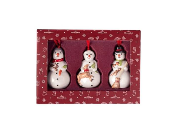 Villeroy & Boch – Nostalgic Ornaments Ornamente Weihnachten Bunt, Weihnachtsdekorationen Schneemänner, Deko Weihnachten, Figuren, Anhänger, Baumschmuck, Porzellan und Kunststoff