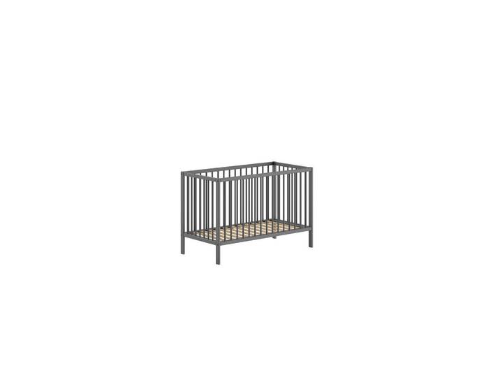 Furnlux Babybett Dino Grau 66x125x85 cm, Holz, Baby- und Kindermöbel, Babyzimmer, Babybett, Gitterbett