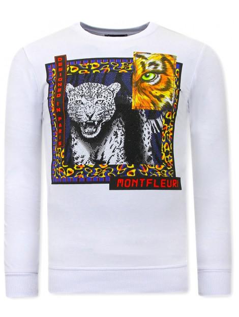 Montfleuri Sweater met print tiger poster