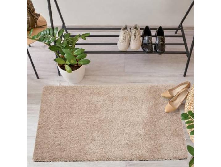 Waschbare Schmutzfangmatte innen rutschfest - Beige 60x100 cm (Rechteckig)