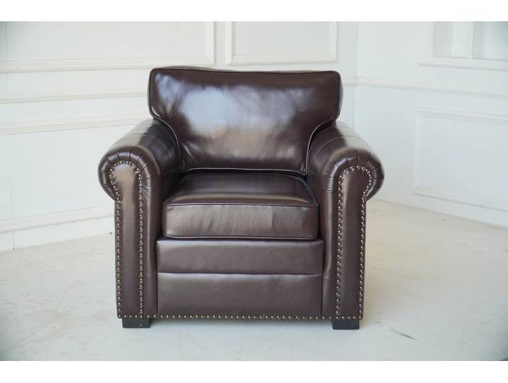 JVmoebel Sessel Brauner Leder Relaxsessel mit stilvollen Holzfüßen (Sessel), Made in Europa