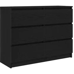 vidaXL Sideboard Schwarz Eichen-Optik 100x35x76 cm Holzwerkstoff