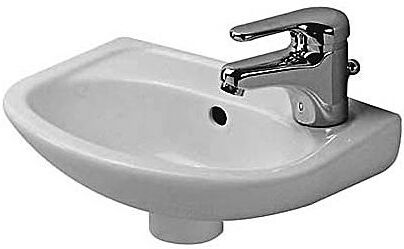 Duravit Design Classics Handwaschbecken Duraplus Compact 079735000 36,5 x 26,5 cm, Weiß Hochglanz, Hahnlochvorstich seitlich